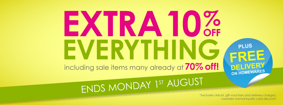 10% Off Everything + Homeware Free Delivery