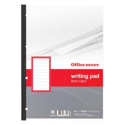 30% Off Office Depot A4 60gsm Sidebound Ruled Margined & Punched Writing Pad 80 Sheets Ruled