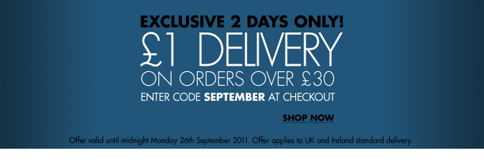 Get £1 delivery on all orders