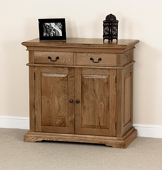 Tuscany Solid Oak 2 Drawer Small Sideboard
