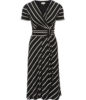 Striped Jersey Wrap Dress 