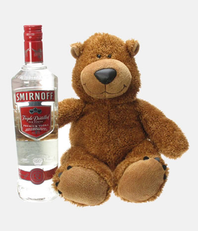 Smirnoff Vodka And Teddy Bear 