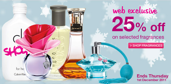 25% off on selected fragrances