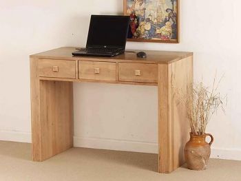 Nero Solid Oak Computer Desk / Dressing Table