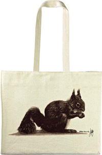 Red Squirrel Canvas Shoulder Bag