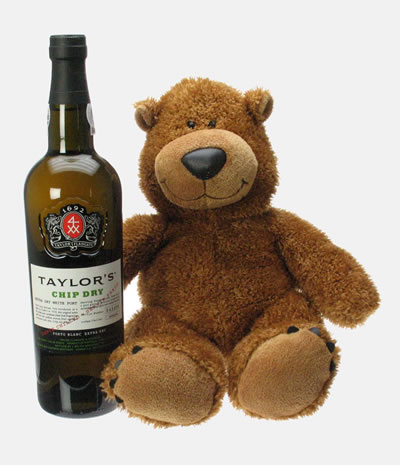 Taylors Chip Dry White Port and Teddy Bear