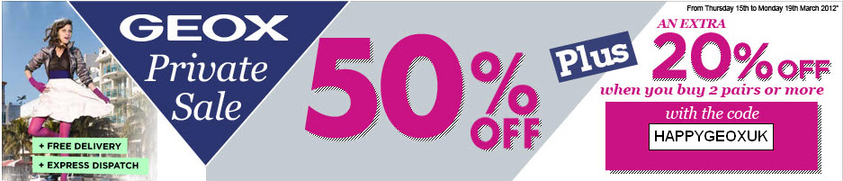 50% off all Geox styles