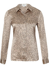 Signature Camel Spot Silk Blouse