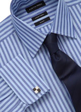 City Blue Navy Oxford Stripe Shirt