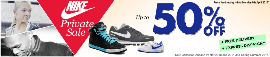 Up to 50% off selected mens, womens and kids Nike trainers