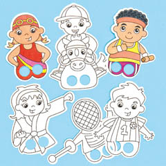 Super Sports Colour-in Finger Puppets