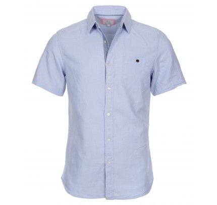 BC London Pinpoint Oxford Short Sleeve Shirt Light Blue