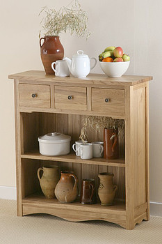 Cairo Solid Oak Low Wide Display Unit 