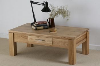 Galway Solid Oak Large Coffee Table With Storage 