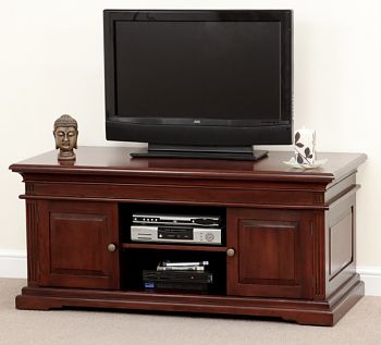 Louis Philippe Solid Mahogany Widescreen TV Stand 