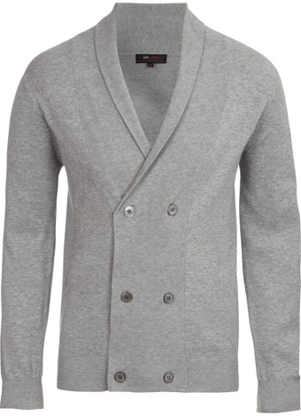 AR Red Grey Double Breasted Cardigan