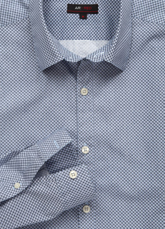 Fitted Blue Geometric Shirt
