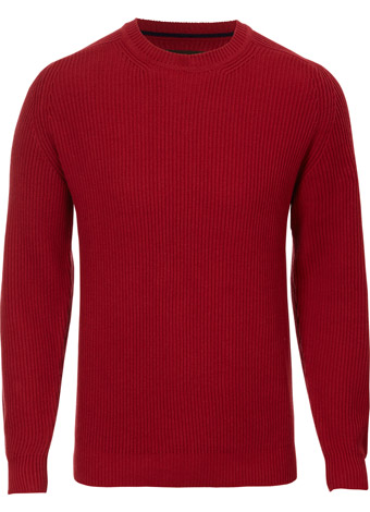 Red Cotton Elbow Patch Jumper