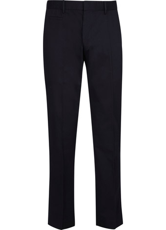 Slim Fit Navy Flat Front Chinos