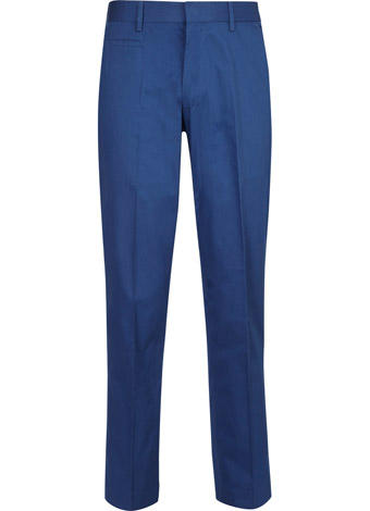 Slim Fit Cobalt Flat Front Chinos