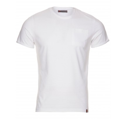 Core Pocket Crew Neck T Shirt White
