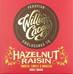 Willies Chocolate - Hazelnut Raisin Dark Chocolate Bar