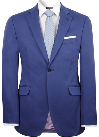 Contemporary Fit Blue Cotton Jacket