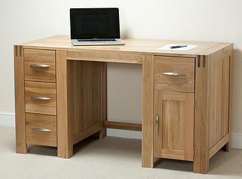 Alto Solid Oak Computer Desk 