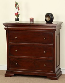Sleigh Solid Mahogany 3+1 Chest of Drawers