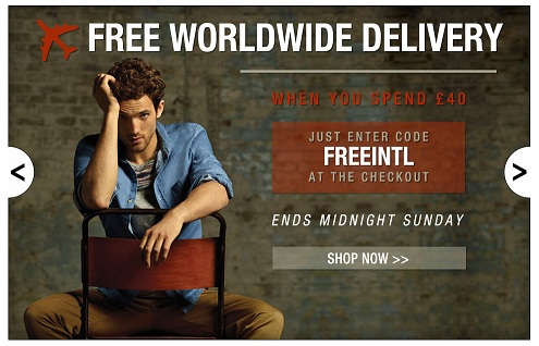 Free Worldwide Delivery when you spend £40