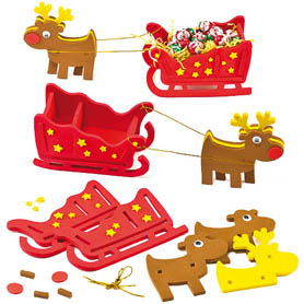 3D Reindeer & Sleigh Foam Kits 