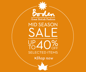 Up to 40% off selected styles in the Boden mid-season sale PLUS free delivery and returns