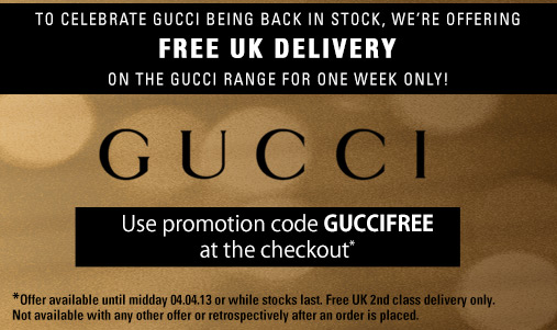 Free delivery on all Gucci products