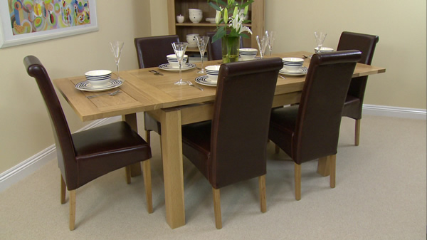 Save £1060 on 4ft 7 x 3ft Solid Oak Extending Dining Table