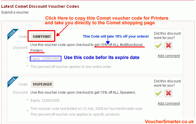 Comet promotion codes
